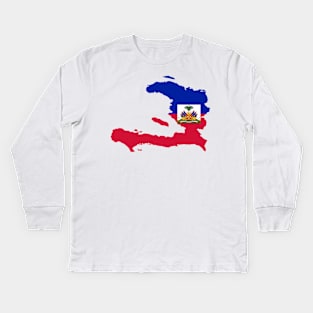 HAITIAN MAP FLAG Kids Long Sleeve T-Shirt